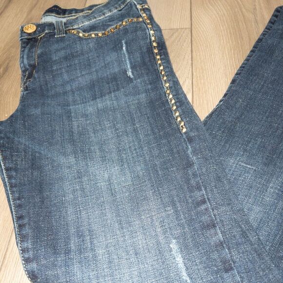 Rock & Republic Kasandra Gold Studded Bootcut‎ Jeans Size 8 - Picture 2 of 8